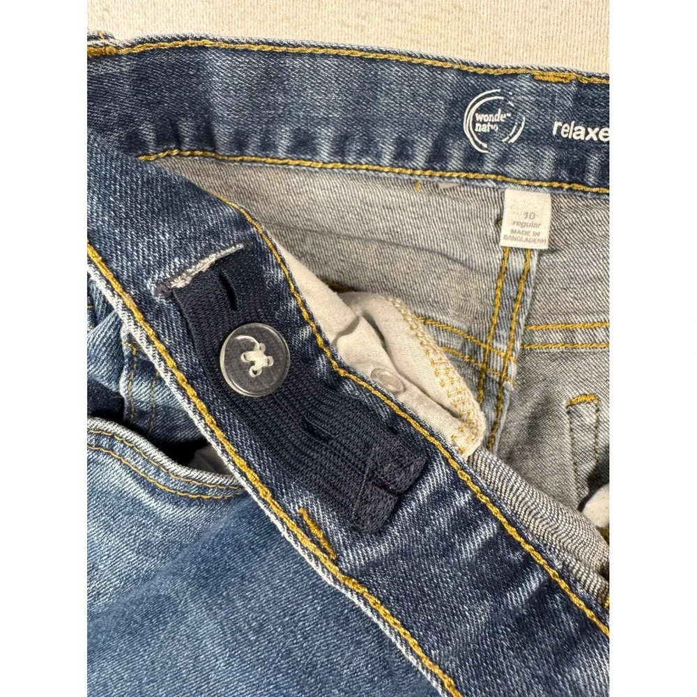 Wonder Nation Relaxed Jeans Boys 10 Regular‎ Blue Denim Adjustable Waist